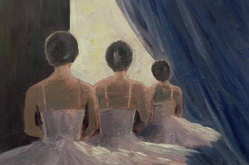 roland_courtney___waiting_in_the_wings___oil_on_board